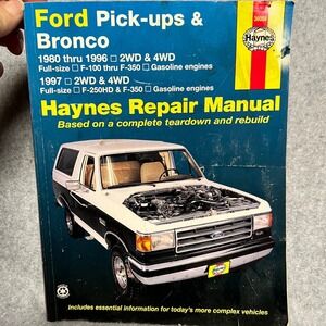Haynes Repair Manual Ford Bronco & Pick-ups 1980-1996 1997 36058 F150 F250 F350